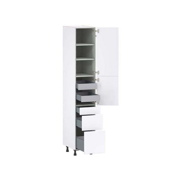 Hugo&Borg Lasalle 15 x 89.5 x 24.88-in Glacier White Door and Drawer Pantry Semi-Custom Cabinet