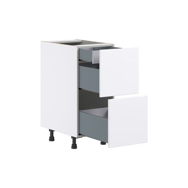 Hugo&Borg Lasalle 15 x 34.5 x 24.88-in Glacier White Drawer Base Semi-Custom Cabinet