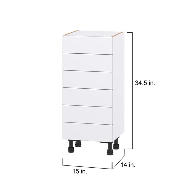 Hugo&Borg Lasalle 15 x 34.5 x 14.88-in Glacier White Drawer Base Semi-Custom Cabinet