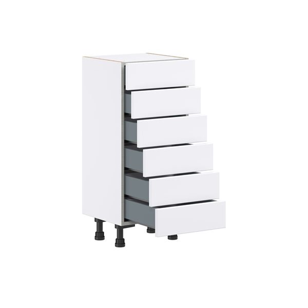 Hugo&Borg Lasalle 15 x 34.5 x 14.88-in Glacier White Drawer Base Semi-Custom Cabinet