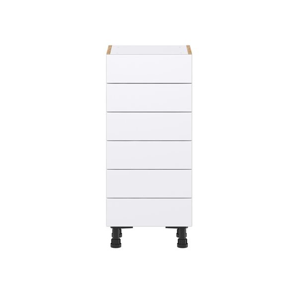 Hugo&Borg Lasalle 15 x 34.5 x 14.88-in Glacier White Drawer Base Semi-Custom Cabinet