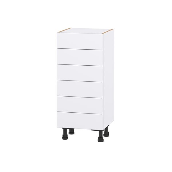 Hugo&Borg Lasalle 15 x 34.5 x 14.88-in Glacier White Drawer Base Semi-Custom Cabinet