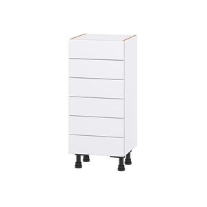 Hugo&Borg Lasalle 15 x 34.5 x 14.88-in Glacier White Drawer Base Semi-Custom Cabinet