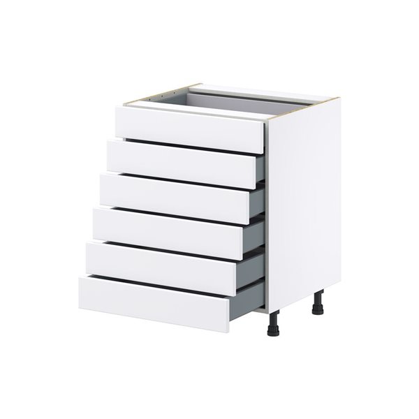 Hugo&Borg Lasalle 27 x 34.5 x 24.88-in Glacier White Drawer Base Semi-Custom Cabinet