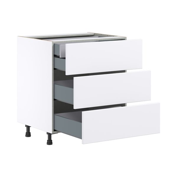 Hugo&Borg Lasalle 30 x 34.5 x 24.88-in Glacier White Drawer Base Semi-Custom Cabinet