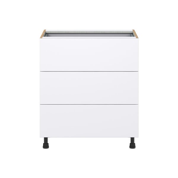 Hugo&Borg Lasalle 30 x 34.5 x 24.88-in Glacier White Drawer Base Semi-Custom Cabinet