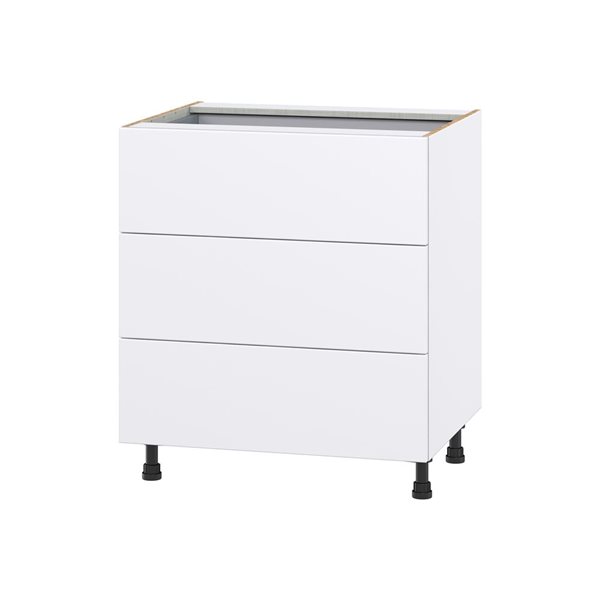 Hugo&Borg Lasalle 30 x 34.5 x 24.88-in Glacier White Drawer Base Semi-Custom Cabinet