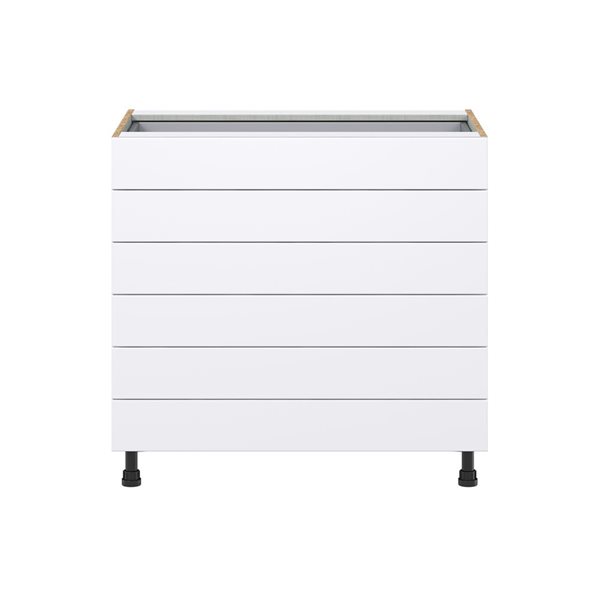 Hugo&Borg Lasalle 36 x 34.5 x 24.88-in Glacier White Drawer Base Semi-Custom Cabinet