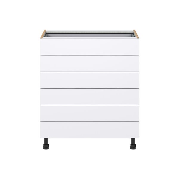 Hugo&Borg Lasalle 30 x 34.5 x 24.88-in Glacier White Drawer Base Semi-Custom Cabinet