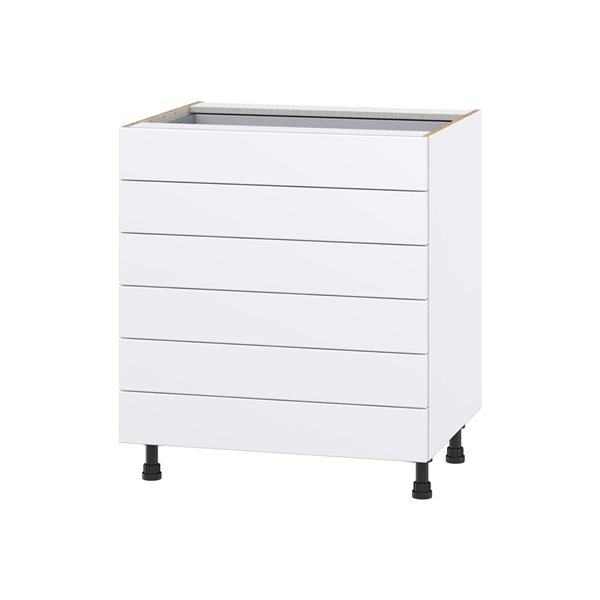 Hugo&Borg Lasalle 30 x 34.5 x 24.88-in Glacier White Drawer Base Semi-Custom Cabinet