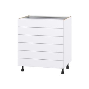 Hugo&Borg Lasalle 30 x 34.5 x 24.88-in Glacier White Drawer Base Semi-Custom Cabinet