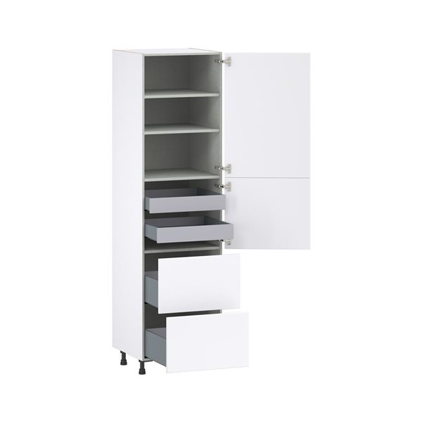 Hugo&Borg Lasalle 24 x 89.5 x 24.88-in Glacier White Door and Drawer Pantry Semi-Custom Cabinet