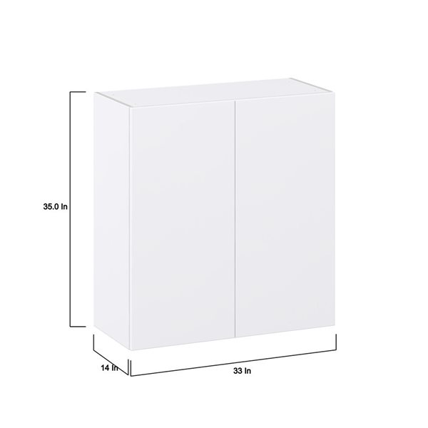 Hugo&Borg Lasalle 33 x 35 x 14.88-in Glacier White Door Wall Semi-Custom Cabinet