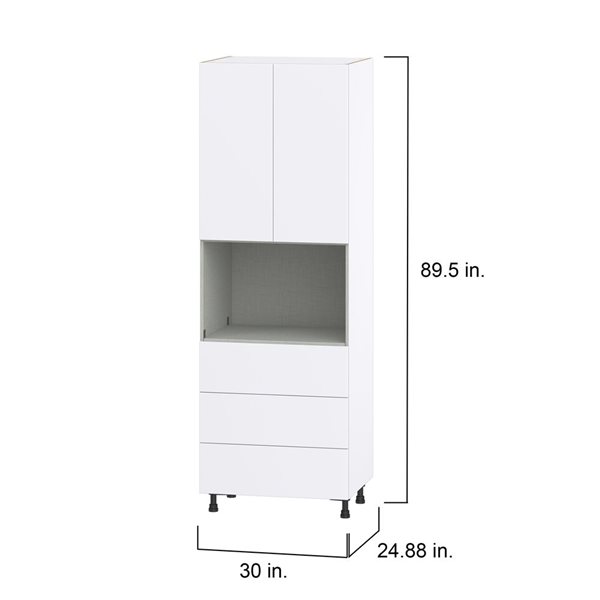 Hugo&Borg Lasalle 30 x 89.5 x 24.88-in Glacier White Door and Drawer Pantry Semi-Custom Cabinet