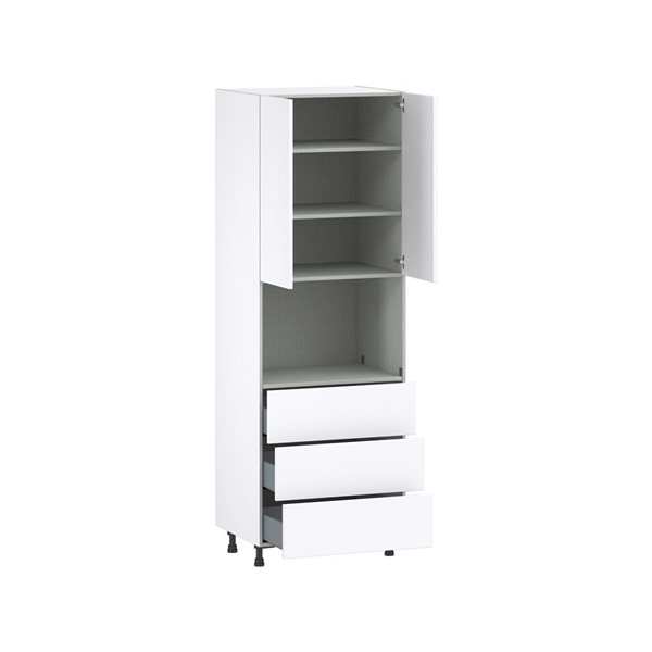 Hugo&Borg Lasalle 30 x 89.5 x 24.88-in Glacier White Door and Drawer Pantry Semi-Custom Cabinet