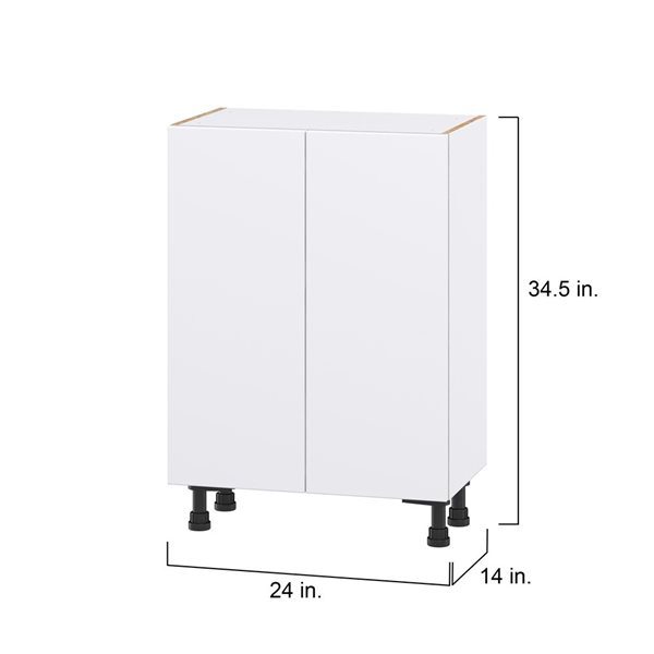 Hugo&Borg Lasalle 24 x 34.5 x 14.88-in Glacier White Door Base Semi-Custom Cabinet