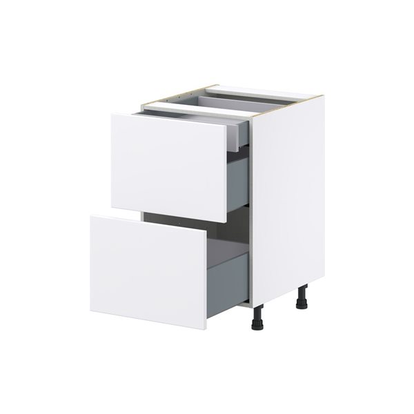 Hugo&Borg Lasalle 21 x 34.5 x 24.88-in Glacier White Drawer Base Semi-Custom Cabinet