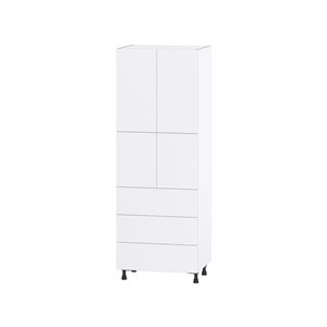 Hugo&Borg Lasalle 30 x 84.5 x 24.88-in Glacier White Door and Drawer Pantry Semi-Custom Cabinet