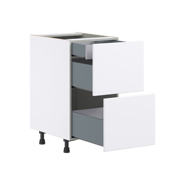 Hugo&Borg Lasalle 18 x 34.5 x 24.88-in Glacier White Drawer Base Semi-Custom Cabinet