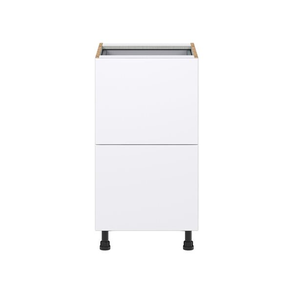 Hugo&Borg Lasalle 18 x 34.5 x 24.88-in Glacier White Drawer Base Semi-Custom Cabinet