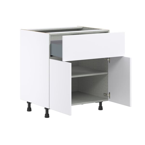 Hugo&Borg Lasalle 30 x 34.5 x 24.88-in Glacier White Door and Drawer Base Semi-Custom Cabinet