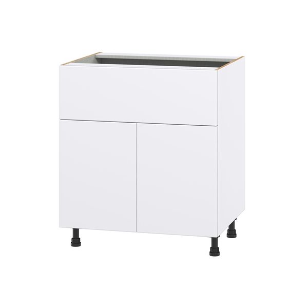 Hugo&Borg Lasalle 30 x 34.5 x 24.88-in Glacier White Door and Drawer Base Semi-Custom Cabinet