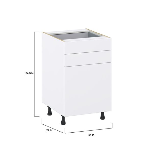 Hugo&Borg Lasalle 21 x 34.5 x 24.88-in Glacier White Door and Drawer Base Semi-Custom Cabinet