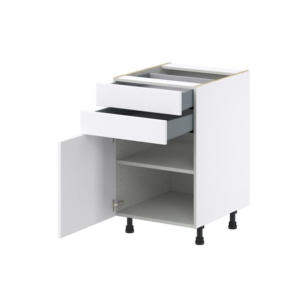 Hugo&Borg Lasalle 21 x 34.5 x 24.88-in Glacier White Door and Drawer Base Semi-Custom Cabinet