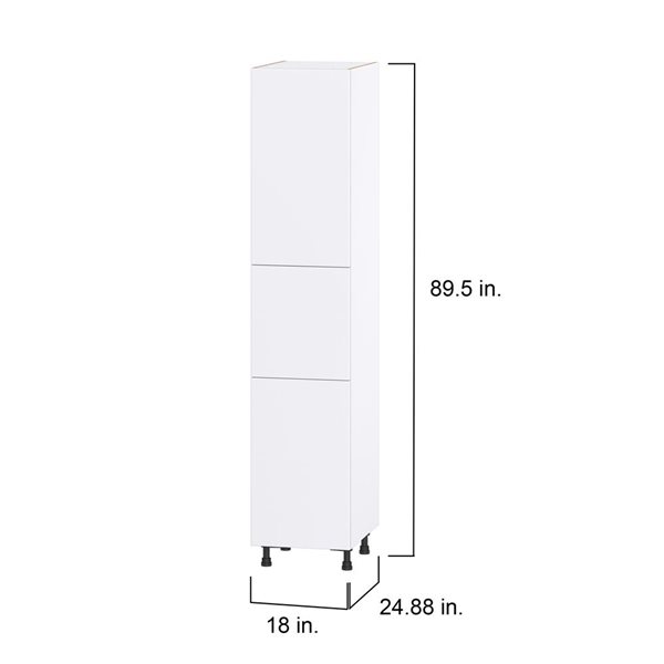 Hugo&Borg Lasalle 18 x 89.5 x 24.88-in Glacier White Door and Drawer Pantry Semi-Custom Cabinet