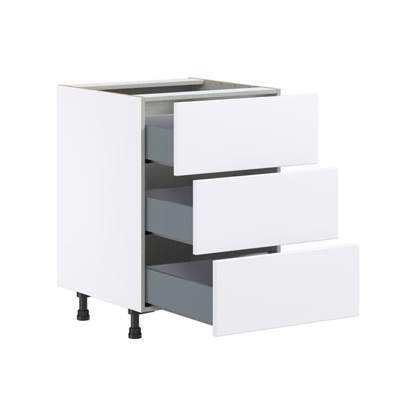 Hugo&Borg Lasalle 24 x 34.5 x 24.88-in Glacier White Drawer Base Semi-Custom Cabinet