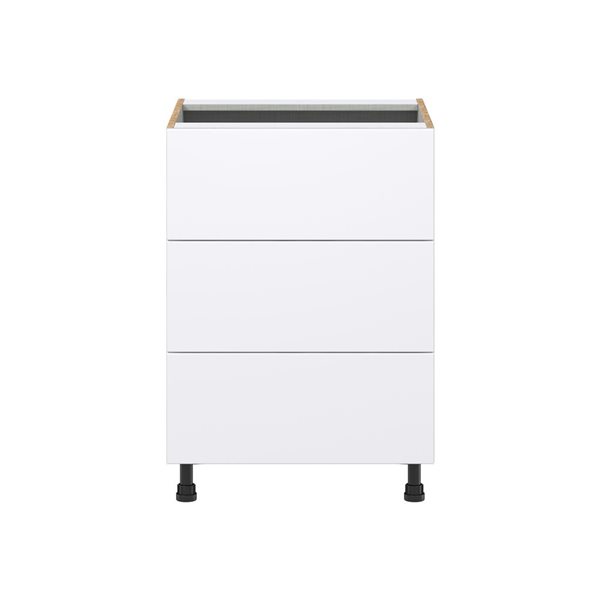 Hugo&Borg Lasalle 24 x 34.5 x 24.88-in Glacier White Drawer Base Semi-Custom Cabinet