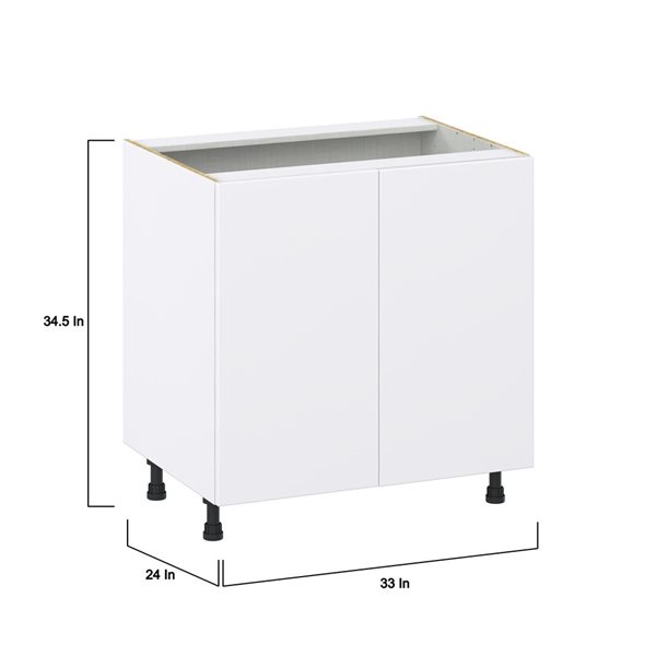 Hugo&Borg Lasalle 33 x 34.5 x 24.88-in Glacier White Door Base Semi-Custom Cabinet