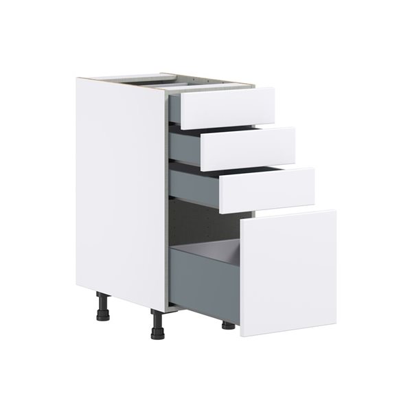 Hugo&Borg Lasalle 15 x 34.5 x 24.88-in Glacier White Drawer Base Semi-Custom Cabinet