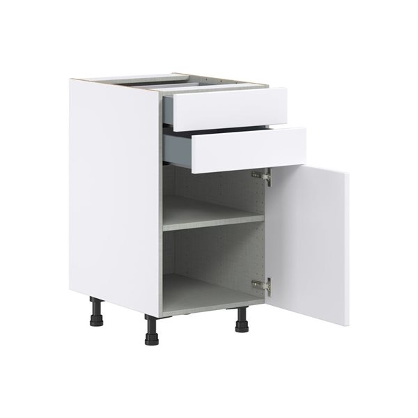 Hugo&Borg Lasalle 18 x 34.5 x 24.88-in Glacier White Door and Drawer Base Semi-Custom Cabinet