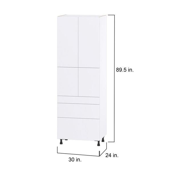 Hugo&Borg Lasalle 30 x 89.5 x 24.88-in Glacier White Door and Drawer Pantry Semi-Custom Cabinet