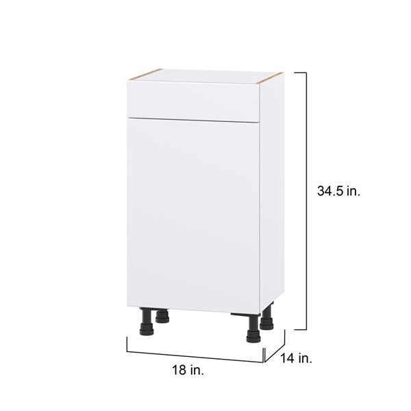 Hugo&Borg Lasalle 18 x 34.5 x 14.88-in Glacier White Door and Drawer Base Semi-Custom Cabinet