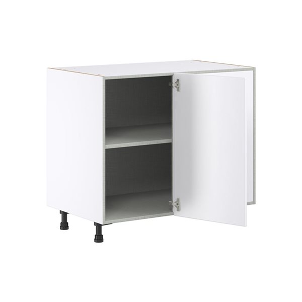 Hugo&Borg Lasalle 39 x 34.5 x 24.88-in Glacier White Blind Corner Base Semi-Custom Cabinet