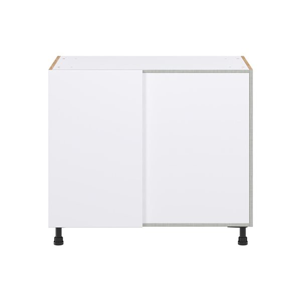 Hugo&Borg Lasalle 39 x 34.5 x 24.88-in Glacier White Blind Corner Base Semi-Custom Cabinet