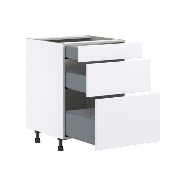 Hugo&Borg Lasalle 24 x 34.5 x 24.88-in Glacier White Drawer Base Semi-Custom Cabinet