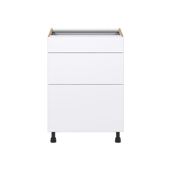 Hugo&Borg Lasalle 24 x 34.5 x 24.88-in Glacier White Drawer Base Semi-Custom Cabinet