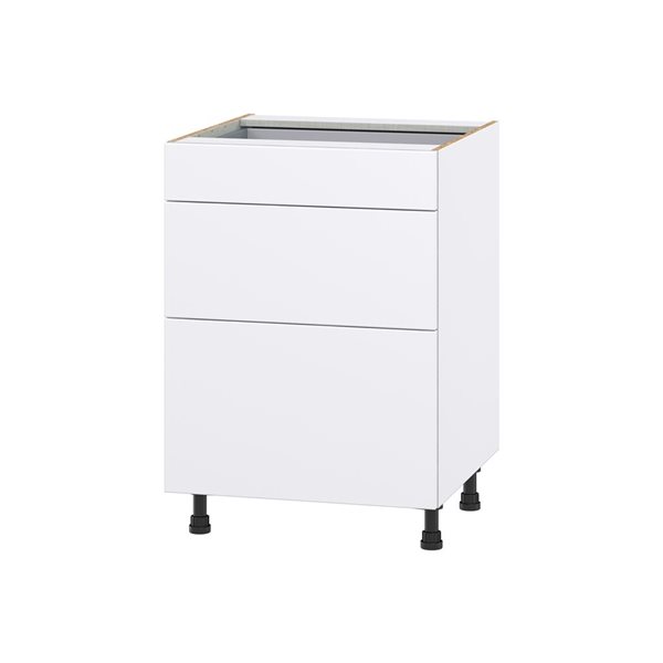 Hugo&Borg Lasalle 24 x 34.5 x 24.88-in Glacier White Drawer Base Semi-Custom Cabinet