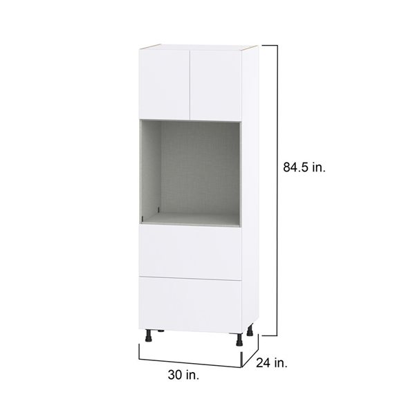 Hugo&Borg Lasalle 30 x 84.5 x 24.88-in Glacier White Door and Drawer Pantry Semi-Custom Cabinet