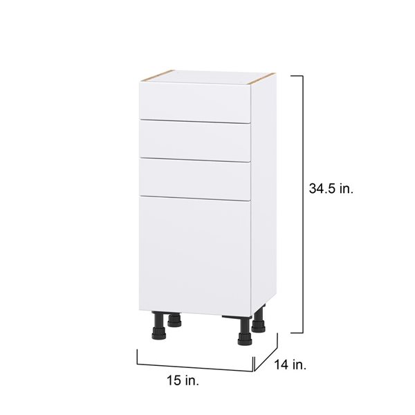 Hugo&Borg Lasalle 15 x 34.5 x 14.88-in Glacier White Door and Drawer Base Semi-Custom Cabinet