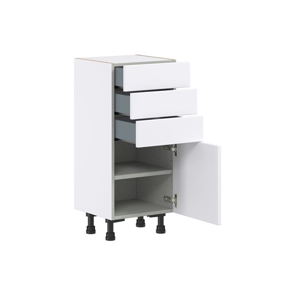 Hugo&Borg Lasalle 15 x 34.5 x 14.88-in Glacier White Door and Drawer Base Semi-Custom Cabinet