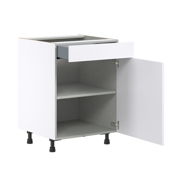 Hugo&Borg Lasalle 24 x 34.5 x 24.88-in Glacier White Door and Drawer Base Semi-Custom Cabinet