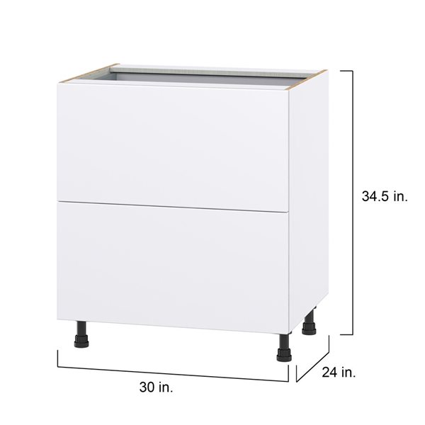 Hugo&Borg Lasalle 30 x 34.5 x 24.88-in Glacier White Drawer Base Semi-Custom Cabinet