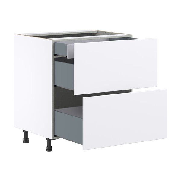 Hugo&Borg Lasalle 30 x 34.5 x 24.88-in Glacier White Drawer Base Semi-Custom Cabinet