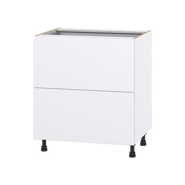 Hugo&Borg Lasalle 30 x 34.5 x 24.88-in Glacier White Drawer Base Semi-Custom Cabinet