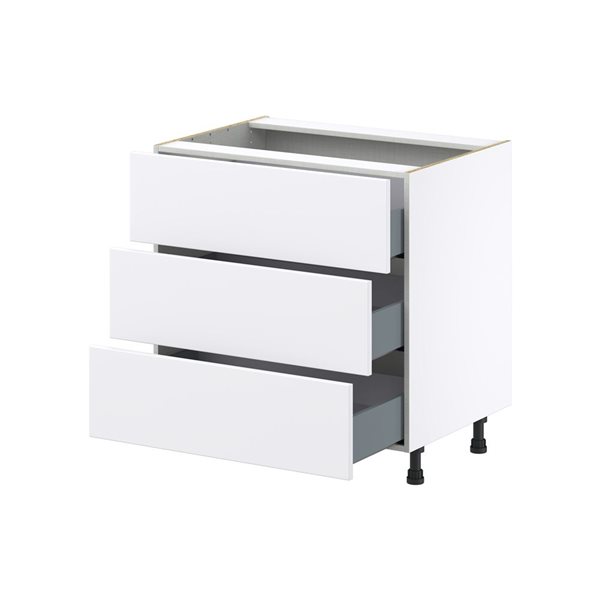 Hugo&Borg Lasalle 33 x 34.5 x 24.88-in Glacier White Drawer Base Semi-Custom Cabinet