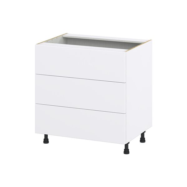 Hugo&Borg Lasalle 33 x 34.5 x 24.88-in Glacier White Drawer Base Semi-Custom Cabinet